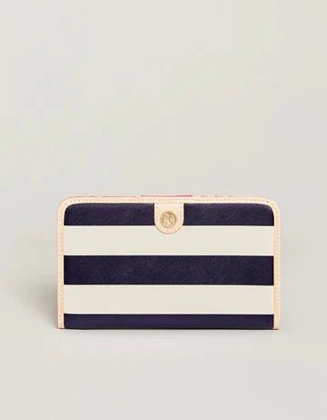 Snap Wallet Navy Stripe