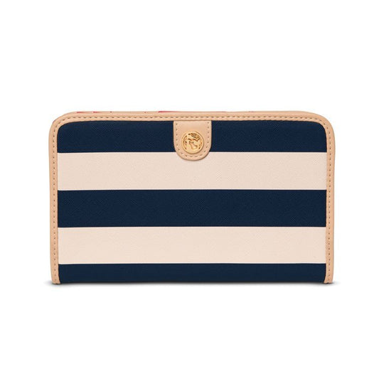 Snap Wallet Navy Stripe