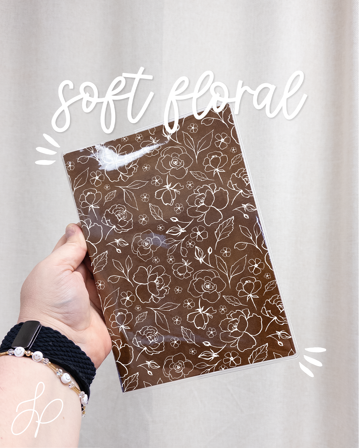 Soft Floral Vinyl Planner Cover
