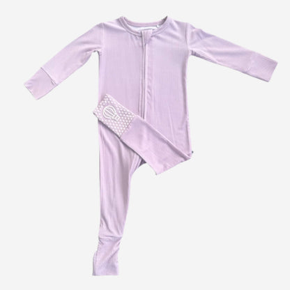 Solid Rose Ribbed Zip Romper