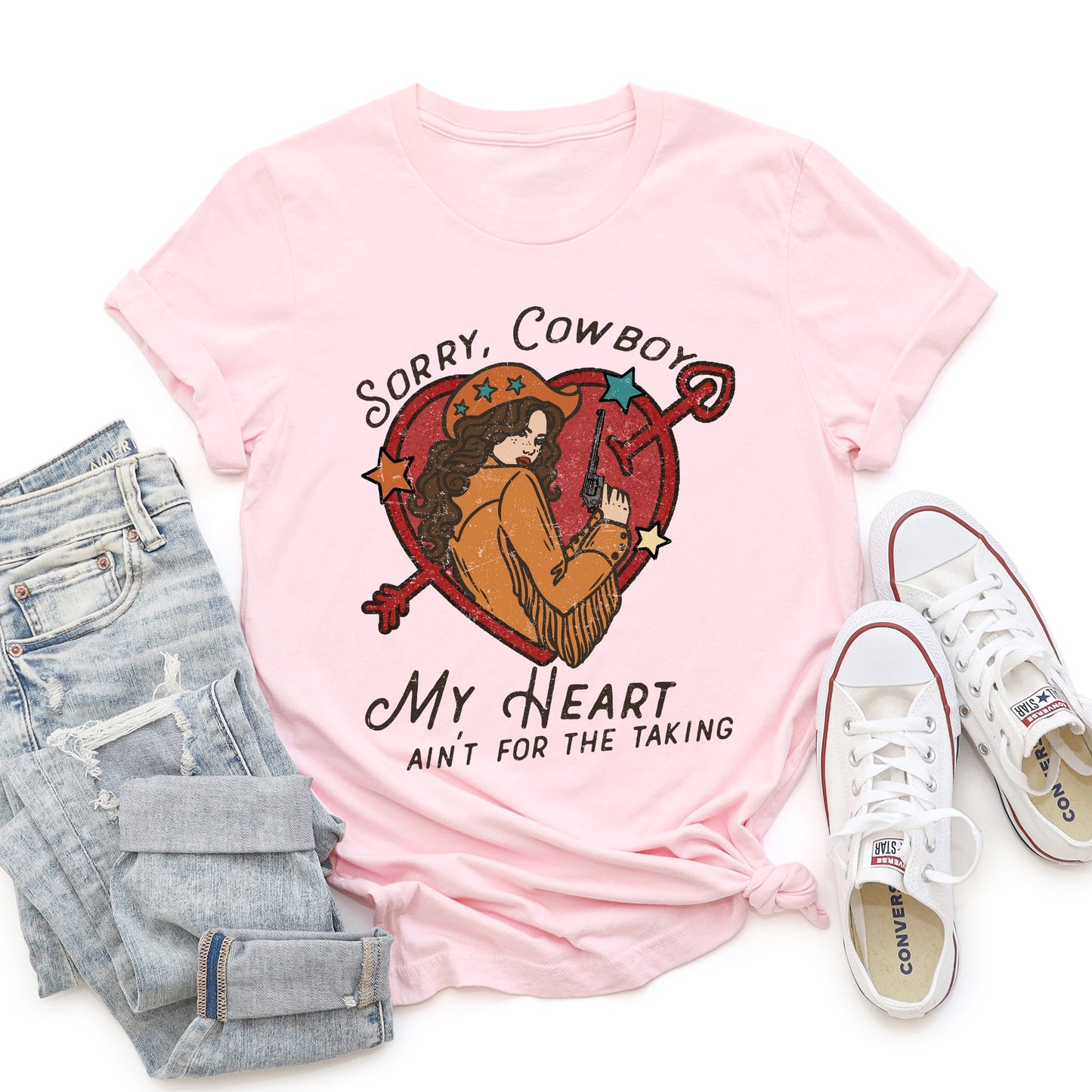 Sorry Cowboy My Heart Ain't For The Taking, Western, Country, Super Soft Tshirt, Valentine's Day