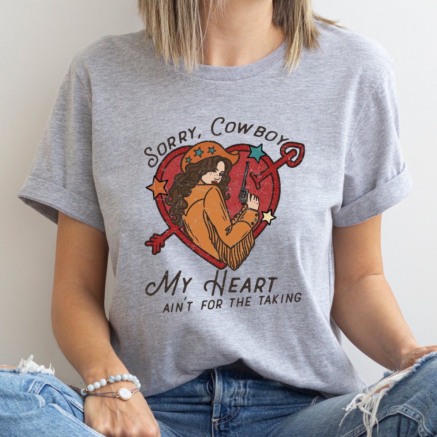 Sorry Cowboy My Heart Ain't For The Taking, Western, Country, Super Soft Tshirt, Valentine's Day