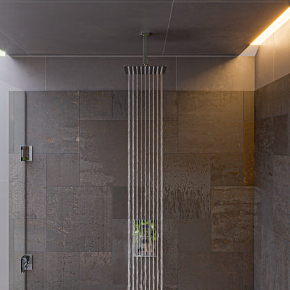 ALFI brand AB2601 Square Knob 1 Way Thermostatic Shower Mixer