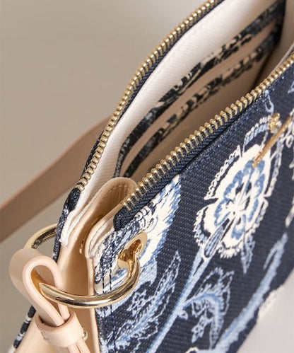 Spartina 449 | Navy & Blue Floral Oyster Factory Carrie Crossbody Bag