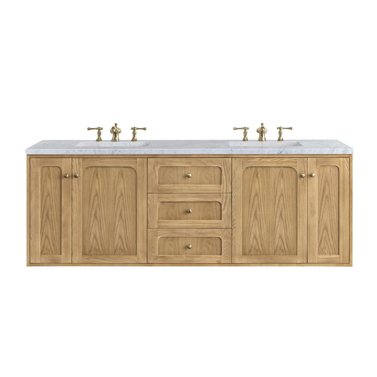 Laurent 72" Double Vanity Cabinet, Light Natural Oak