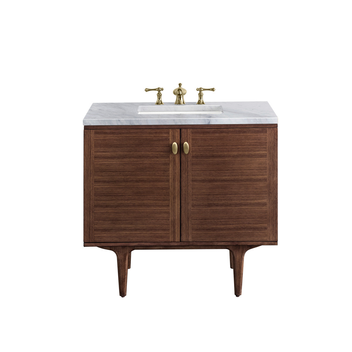 Amberly 36" Single Vanity Cabinet, Mid-Century Walnut
