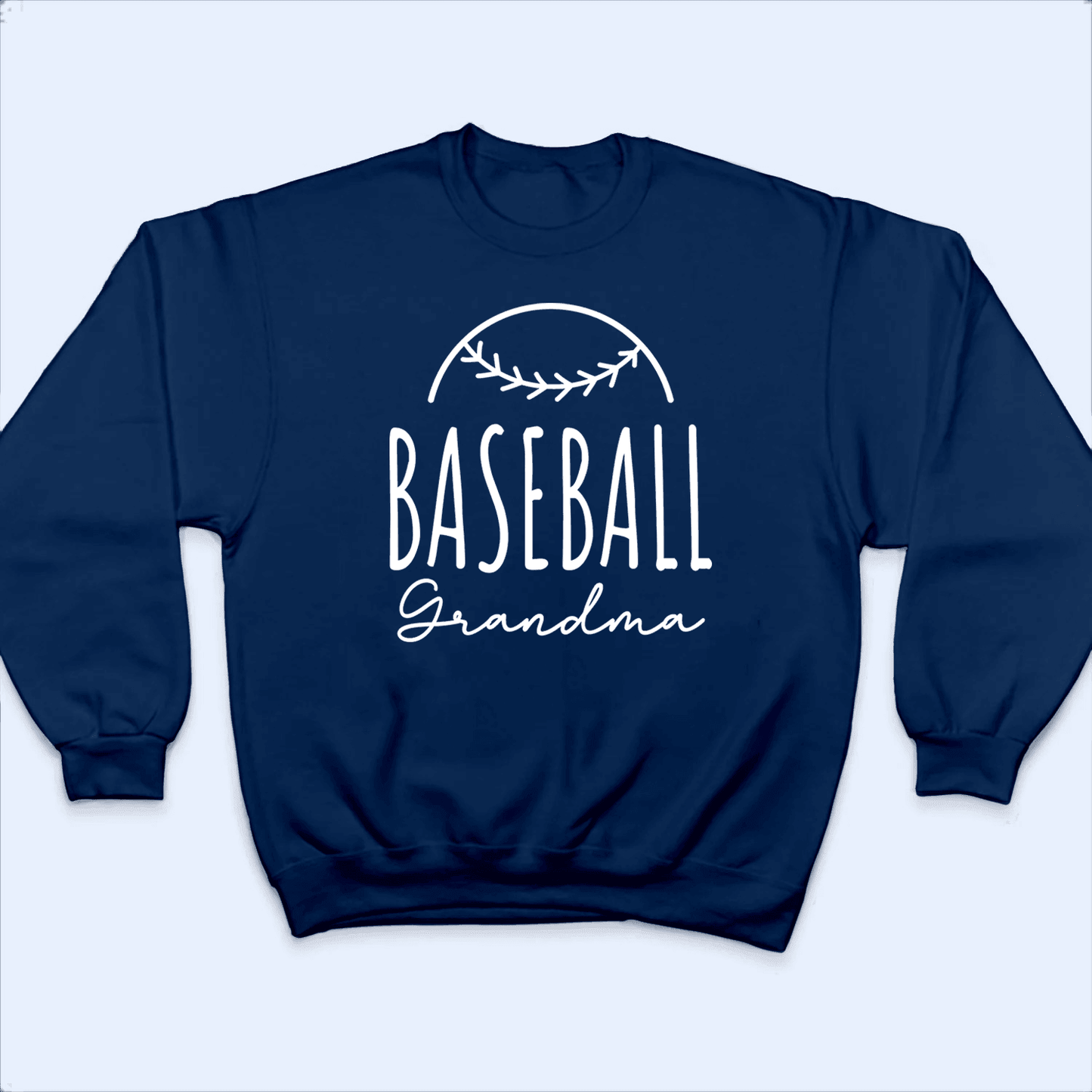 Sport Grandma Half Balls Design - Baseball/ Softball Cheers Personalized Custom T Shirt - Birthday, Loving, Funny Gift for Grandma/Nana/Mimi, Mom, Wife, Grandparent