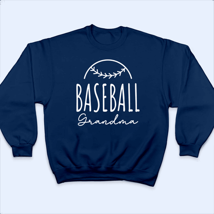 Sport Grandma Half Balls Design - Baseball/ Softball Cheers Personalized Custom T Shirt - Birthday, Loving, Funny Gift for Grandma/Nana/Mimi, Mom, Wife, Grandparent