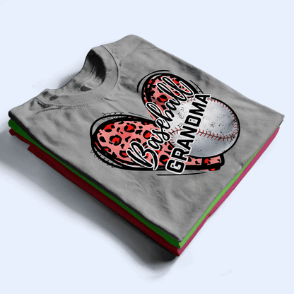 Sport Grandma Heart - Personalized Custom T Shirt - Gift for Grandma/Nana/Mimi, Mom, Wife, Grandparent