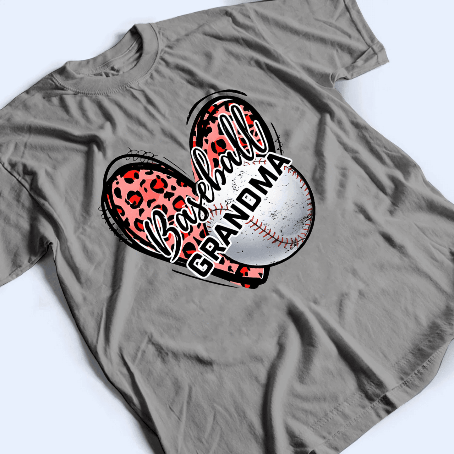 Sport Grandma Heart - Personalized Custom T Shirt - Gift for Grandma/Nana/Mimi, Mom, Wife, Grandparent
