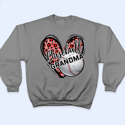 Sport Grandma Heart - Personalized Custom T Shirt - Gift for Grandma/Nana/Mimi, Mom, Wife, Grandparent