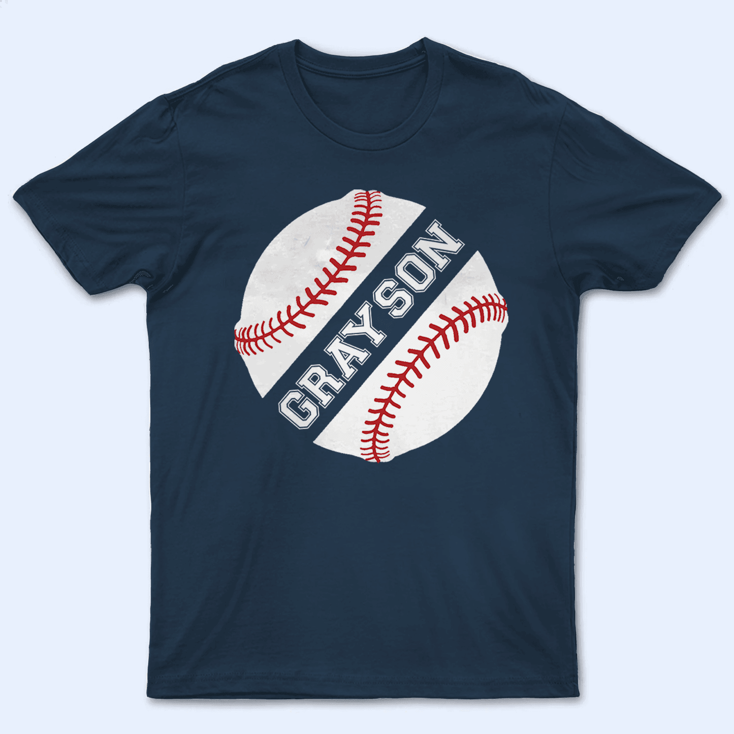 Sports Balls Middle Split Design - Baseball/ Softball Cheers Personalized Custom T Shirt - Birthday, Loving, Funny Gift for Grandma/Nana/Mimi, Mom, Wife, Grandparent