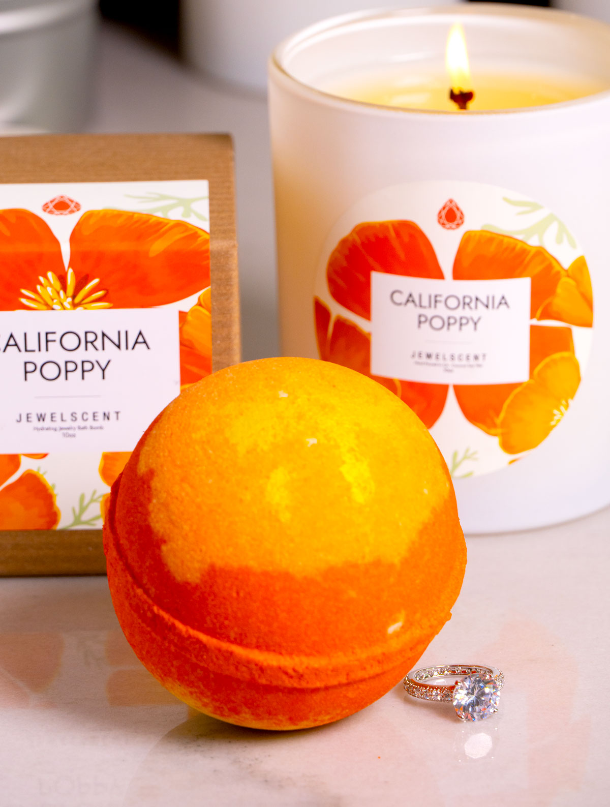 California Poppy 10oz Jewelry Bath Bomb