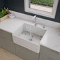 ALFI brand AB505 AB505-W White 26" Contemporary Smooth Apron Fireclay Farmhouse Kitchen Sink