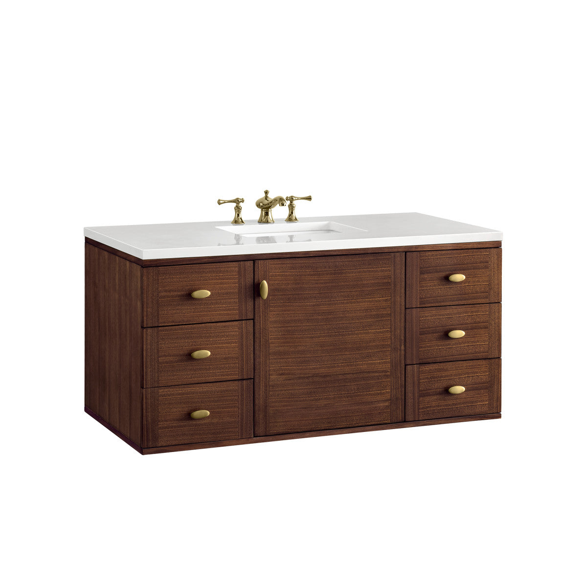 Amberly 48" Single Vanity Cabinet, Mid-Century Walnut