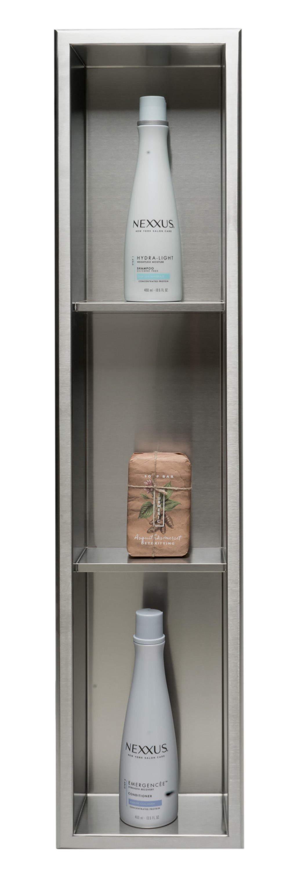 ALFI brand ABN0836 8 x 36 Vertical Triple Shelf Bath Shower Niche