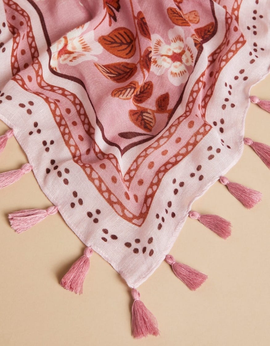 Square Scarf - Mauve Wildflower