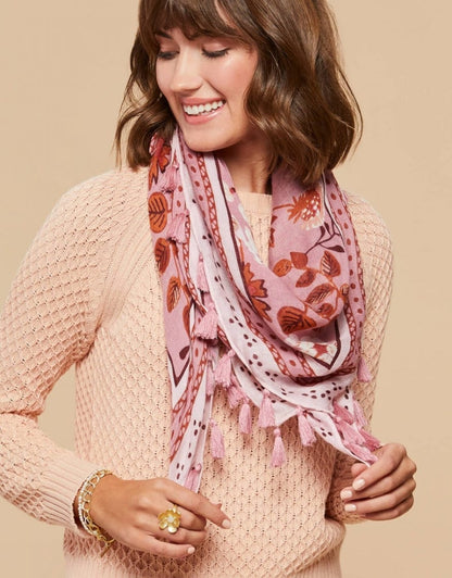 Square Scarf - Mauve Wildflower
