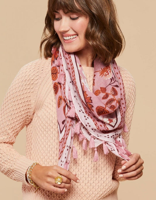 Square Scarf - Mauve Wildflower