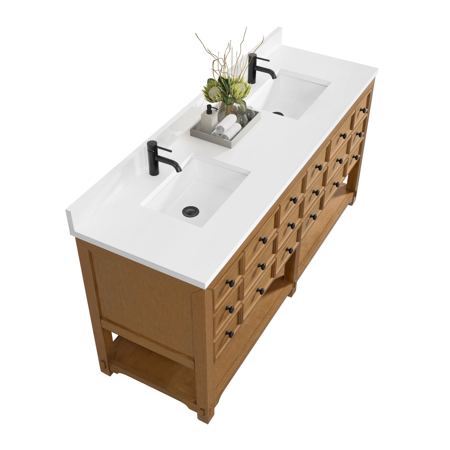 Malibu 72" Double Vanity Cabinet, Amber Birch