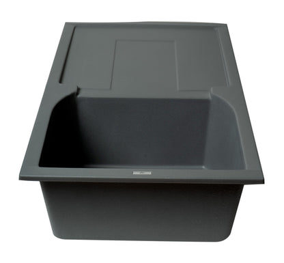 ALFI brand AB1620DI 34" Single Bowl Granite Composite Kitchen Sink with Drainboard