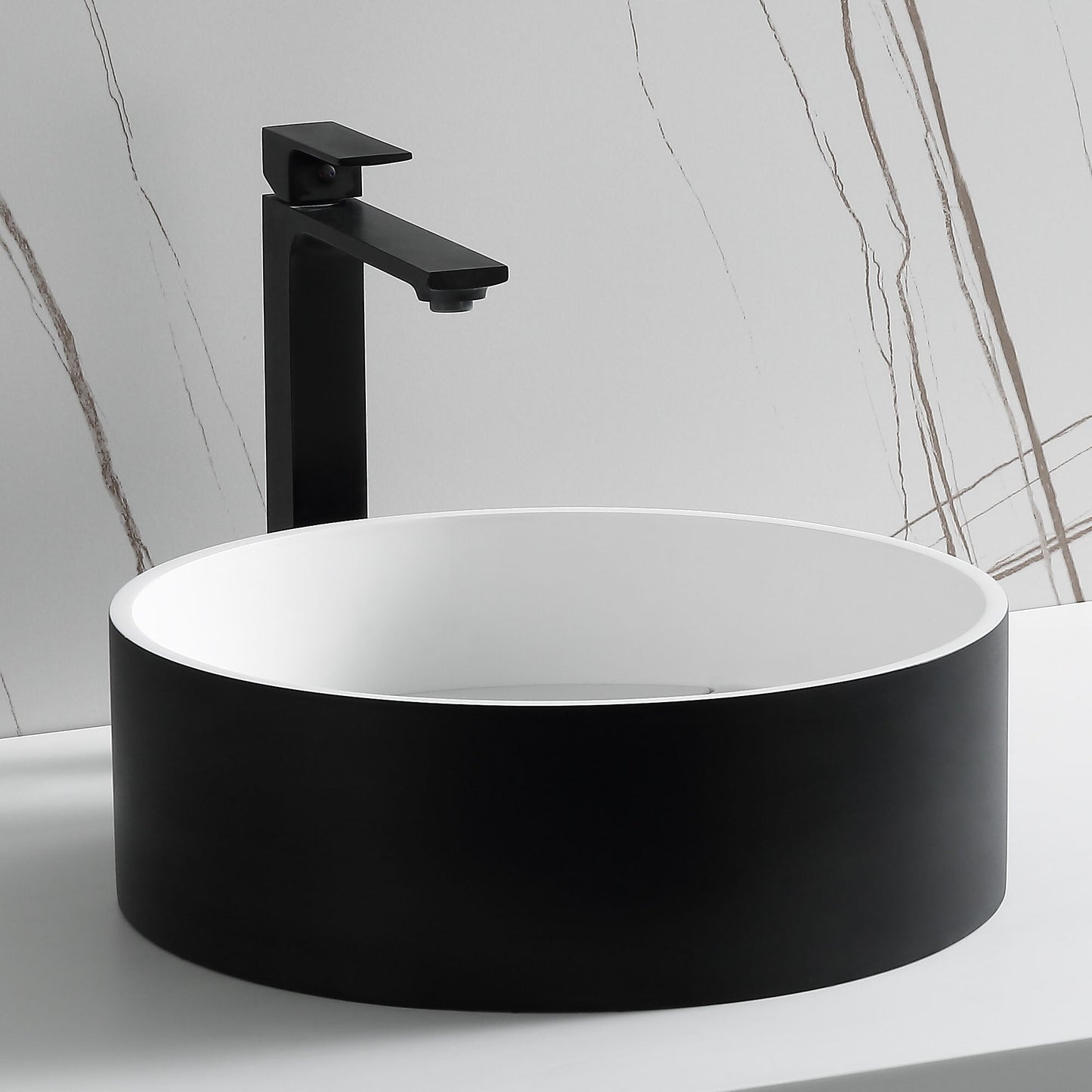 ALFI brand  ABRS15RBM Black Matte 15" Round Solid Surface Resin Sink