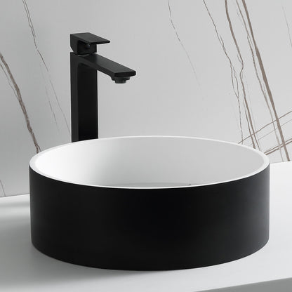 ALFI brand  ABRS15RBM Black Matte 15" Round Solid Surface Resin Sink