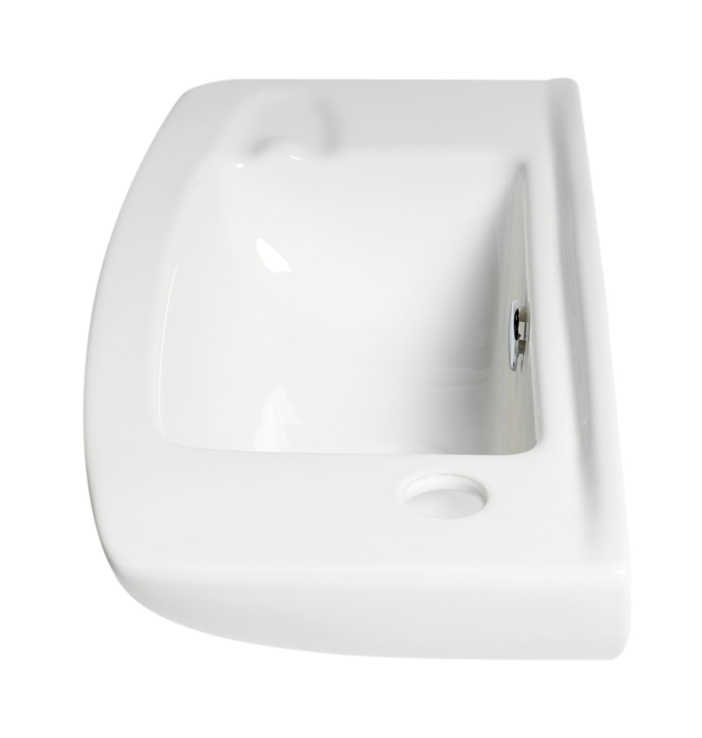 ALFI brand  ABC115 White 20" Small Wall Mounted Ceramic Sink with Faucet Hole