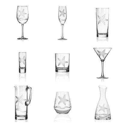 Starfish Etched Glassware