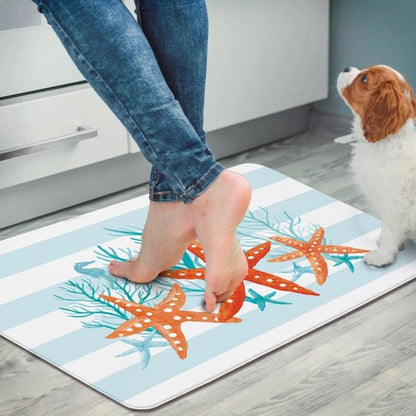 Starfish Stripe 30” x 20” Decorative Vinyl Comfort Floor Mat