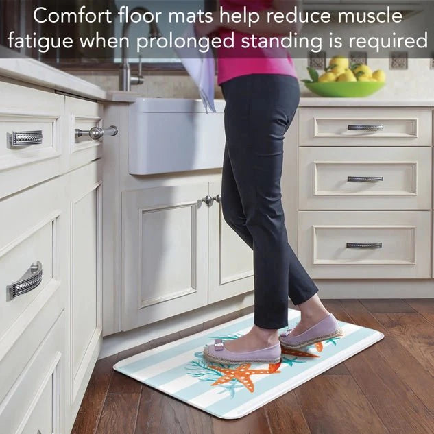 Starfish Stripe 30” x 20” Decorative Vinyl Comfort Floor Mat