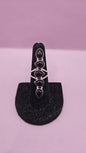 Sterling Silver Black Onyx Ring – Statement Multi-Stone Design (Size 7, 1.8")