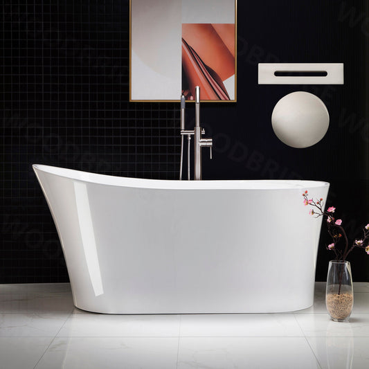 WOODBRIDGE 59" Acrylic Freestanding Bathtub Contemporary Soaking Tub