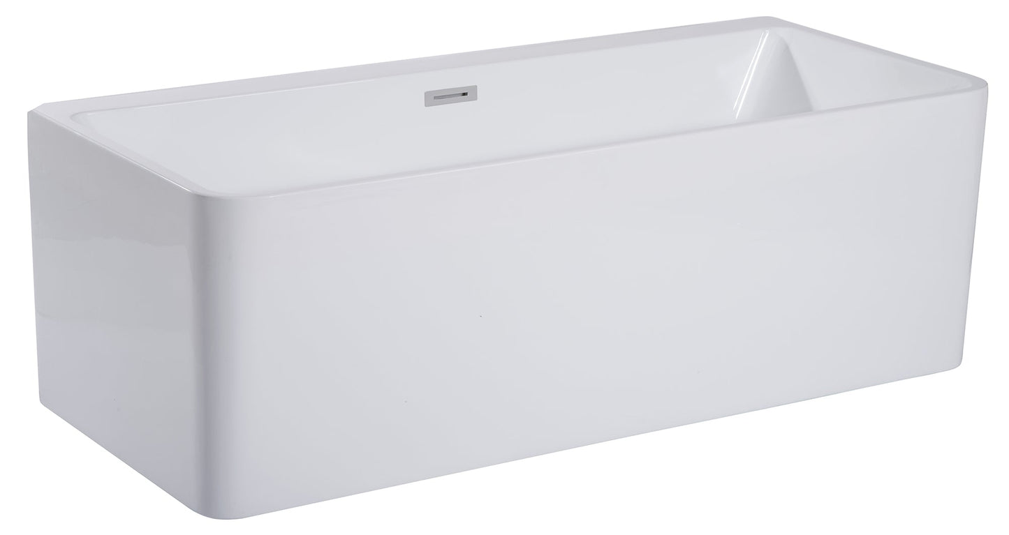 ALFI brand  AB8858 59 inch White Rectangular Acrylic Free Standing Soaking Bathtub