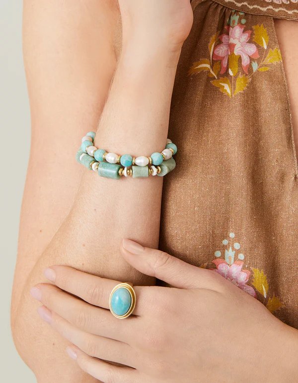 Stone Stretch Bracelet 10mm Amazonite