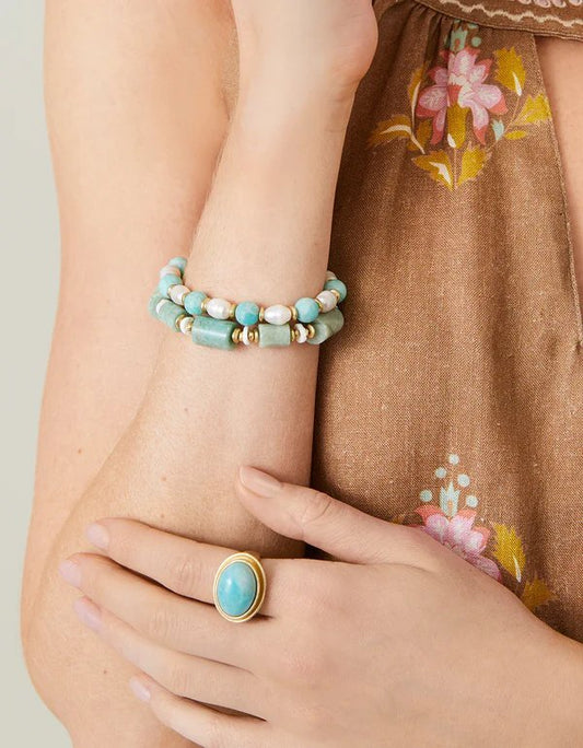 Stone Stretch Bracelet 10mm Amazonite