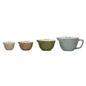Stoneware Batter Bowl Measuring Cups – Set of 4, Multi-Color
