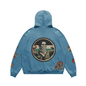 RELAXED FIT VINTAGE PALESTINIAN PRINTED PATCHES FADED HOODIE
