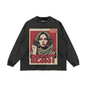 RESIST Loose Raw Hem Washed Long Sleeve Tee