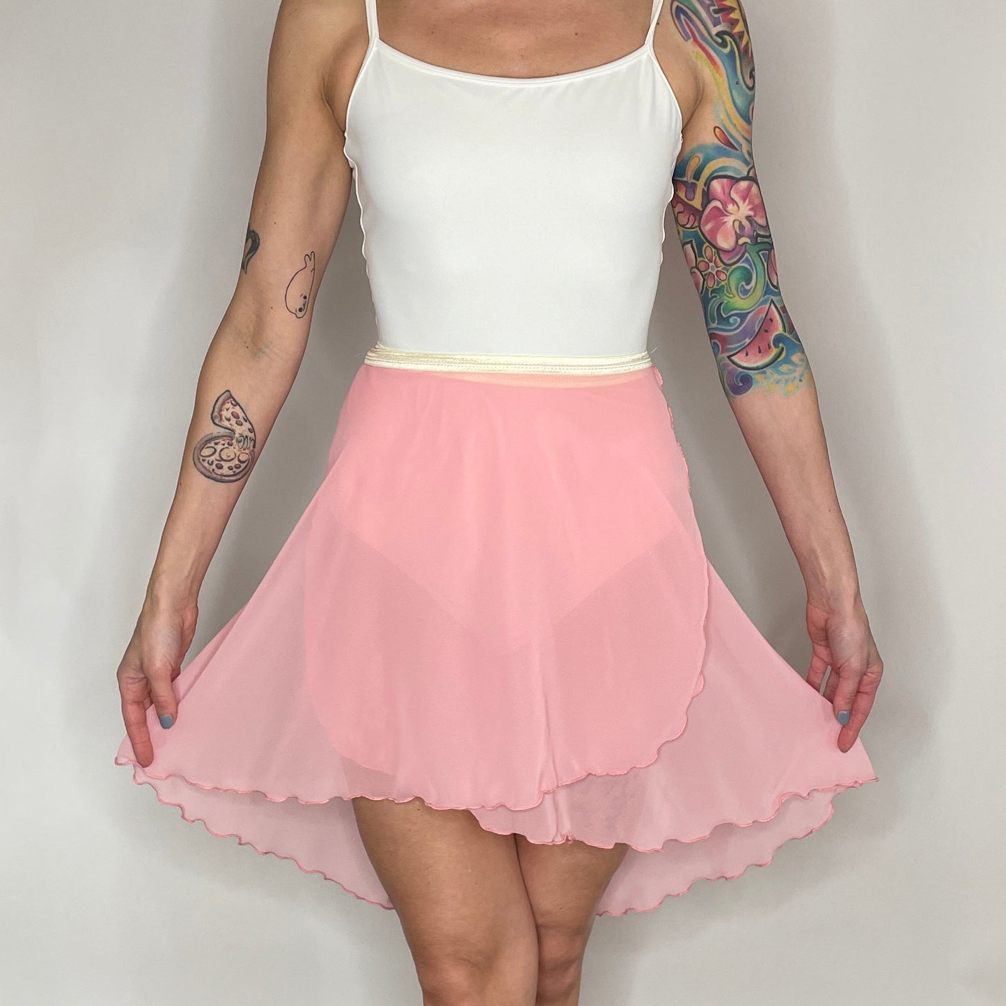 Pink Strawberry Chiffon Ballet Wrap Skirt - Contemporary