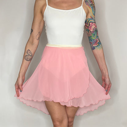 Pink Strawberry Chiffon Ballet Wrap Skirt - Contemporary