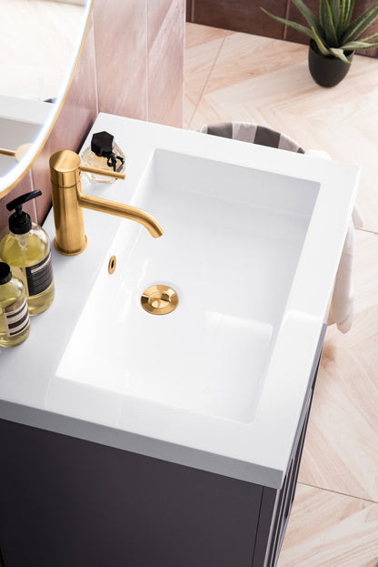 Alicante 24" Single Vanity with White Glossy Composite Stone Top