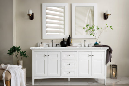 Palisades 72" Double Vanity Cabinet, Bright White