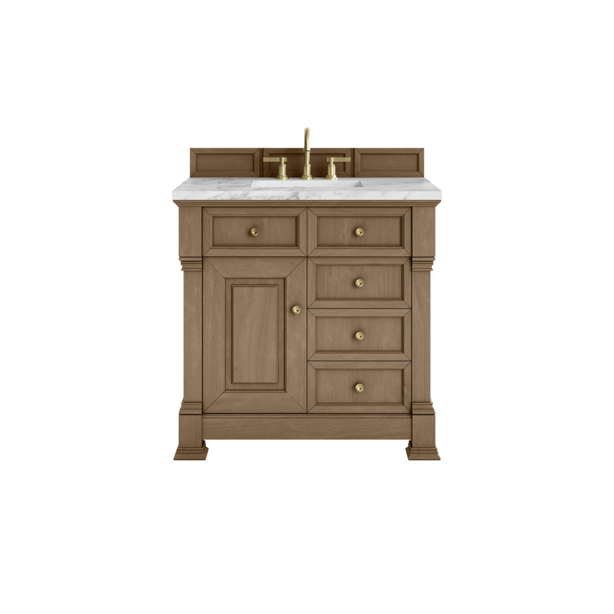 James Martin 547-V36 Brookfield 36” Single Vanity – Black Onyx / Honey Oak / Pearl Charcoal
