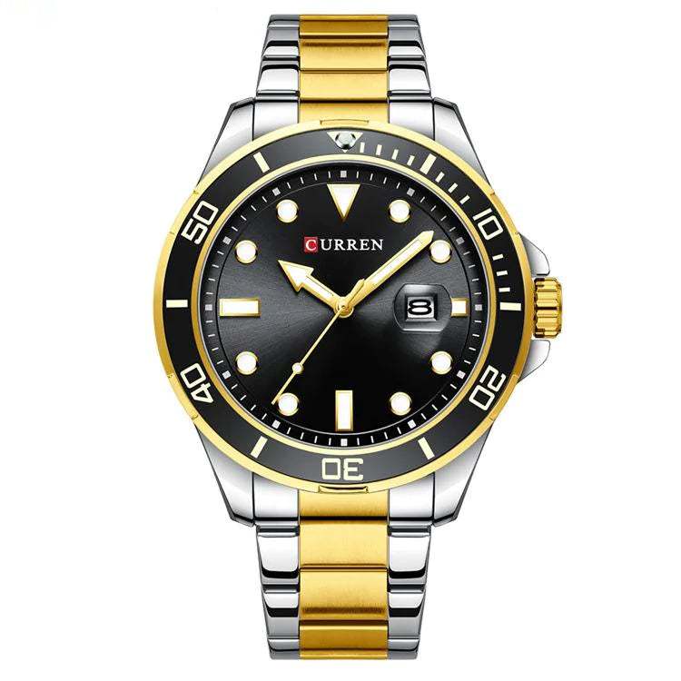 Men's large dial calendar watch