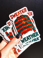 Sweater Weather Horror Halloween Glitter Sticker