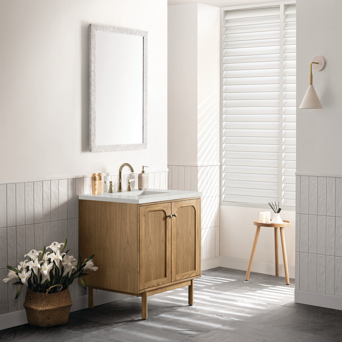 Laurent 30" Single Vanity Cabinet, Light Natural Oak