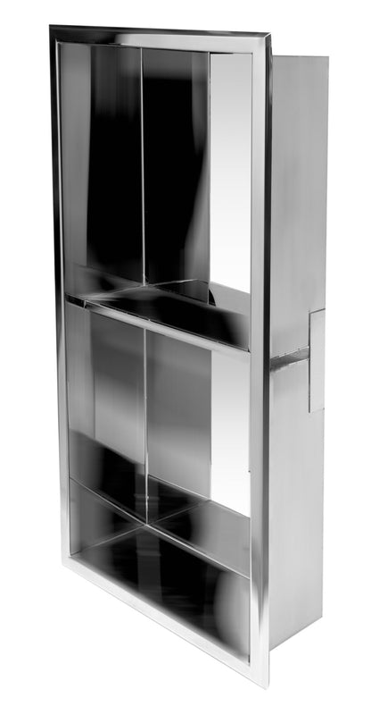 ALFI brand ABN1224 12 x 24  Vertical Double Shelf Bath Shower Niche
