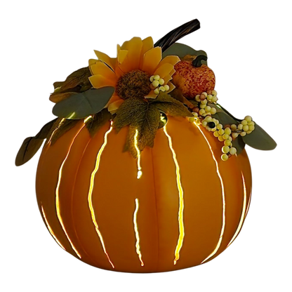 Metal Pumpkin with LED Candle -