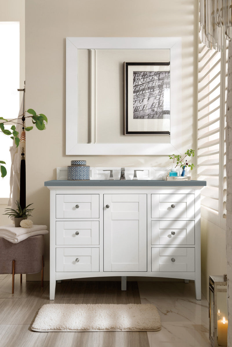 Palisades 48" Single Vanity Cabinet, Bright  White